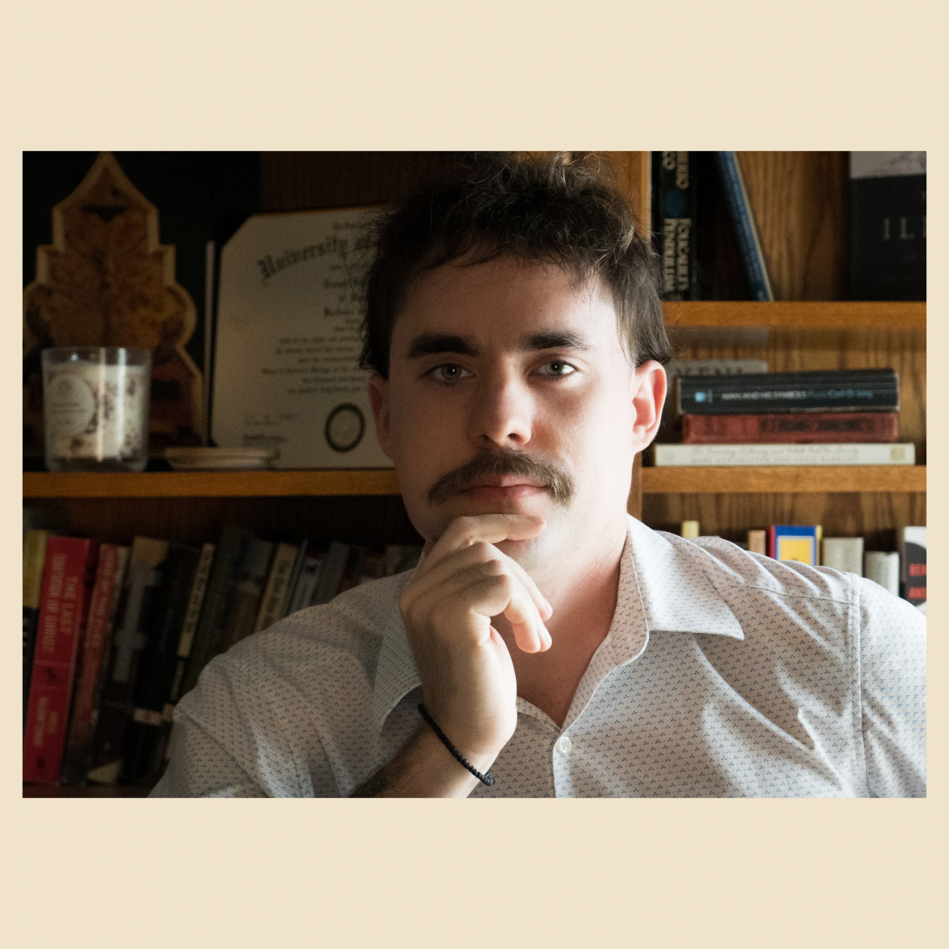 Joseph Eldredge, hand to chin